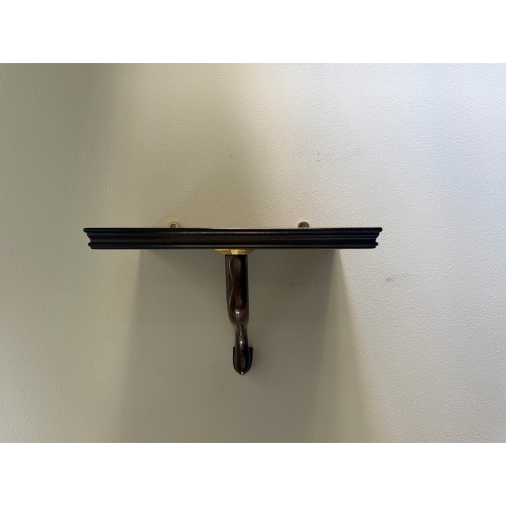 Bombay Company Mahogany Wall Mounted Display Shelf Brass Accents